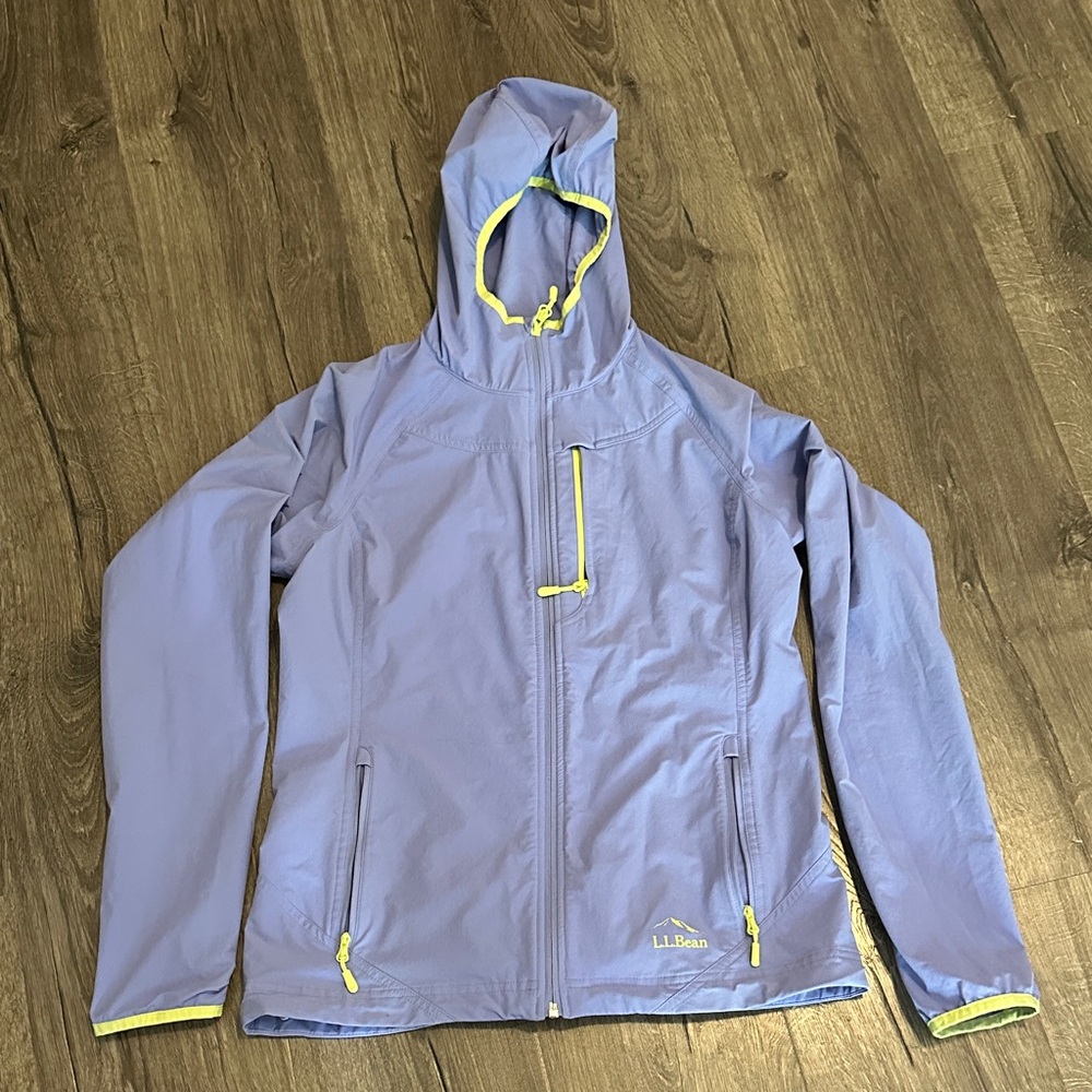 L.L. Bean Lavender Jacket with Neon Yellow Details